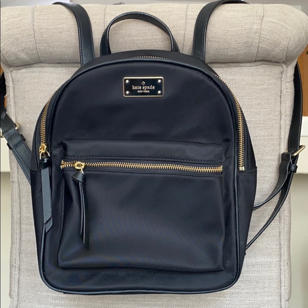 Like New small black Kate Spade backpack.